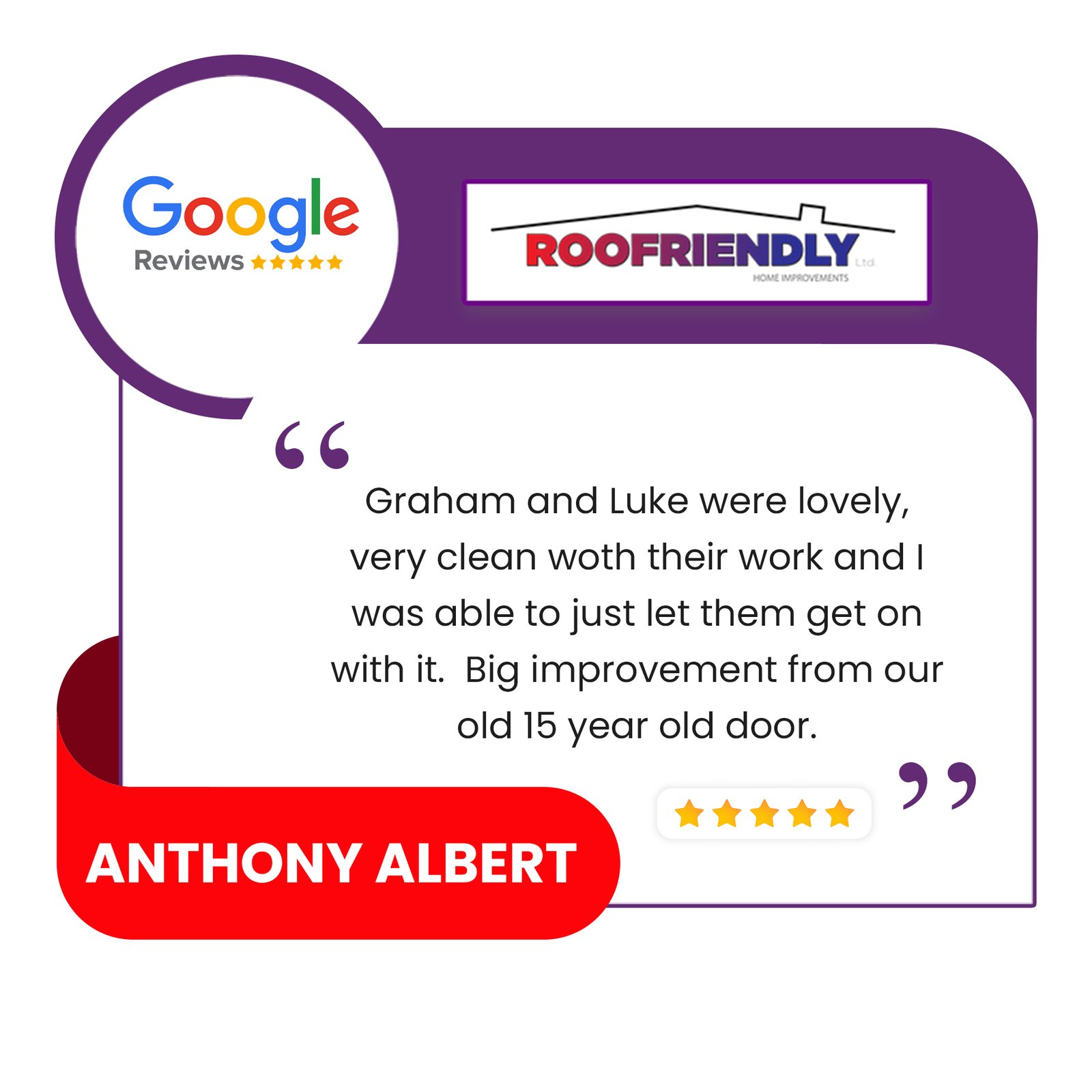 Customer review about Roofriendly doors