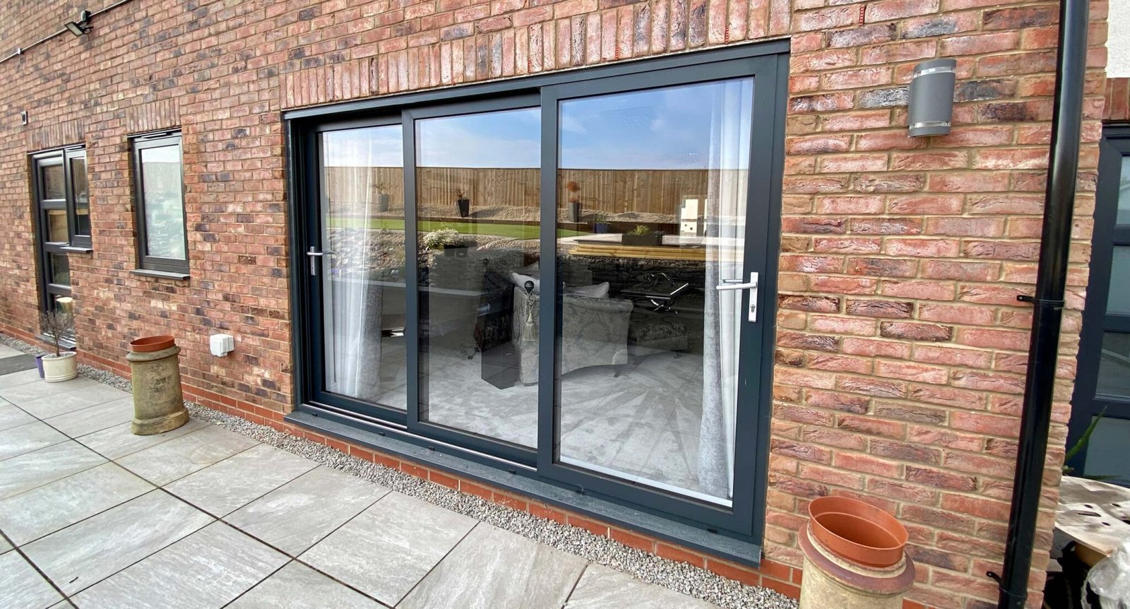 Inline patio door installation by Roofriendly