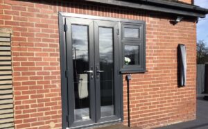 black french doors