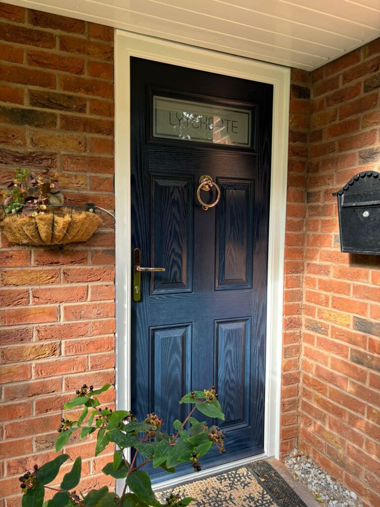 dark blue composite door installed by roofriendly in walkeringham