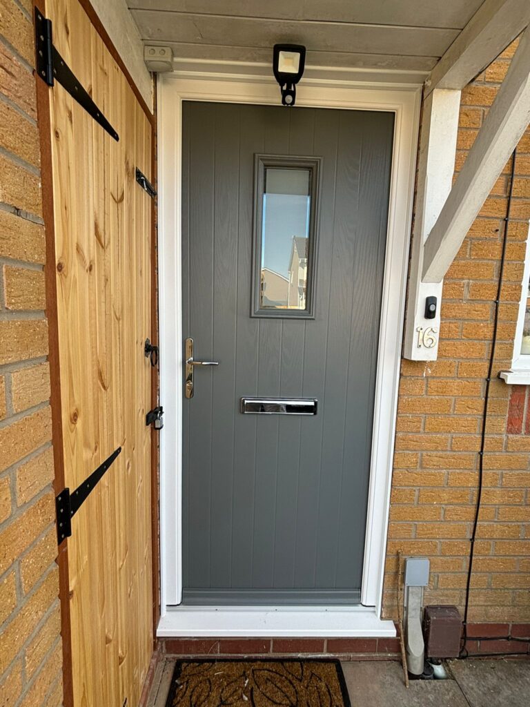 grey composite doors installed by roofriendly in bracebridge heath