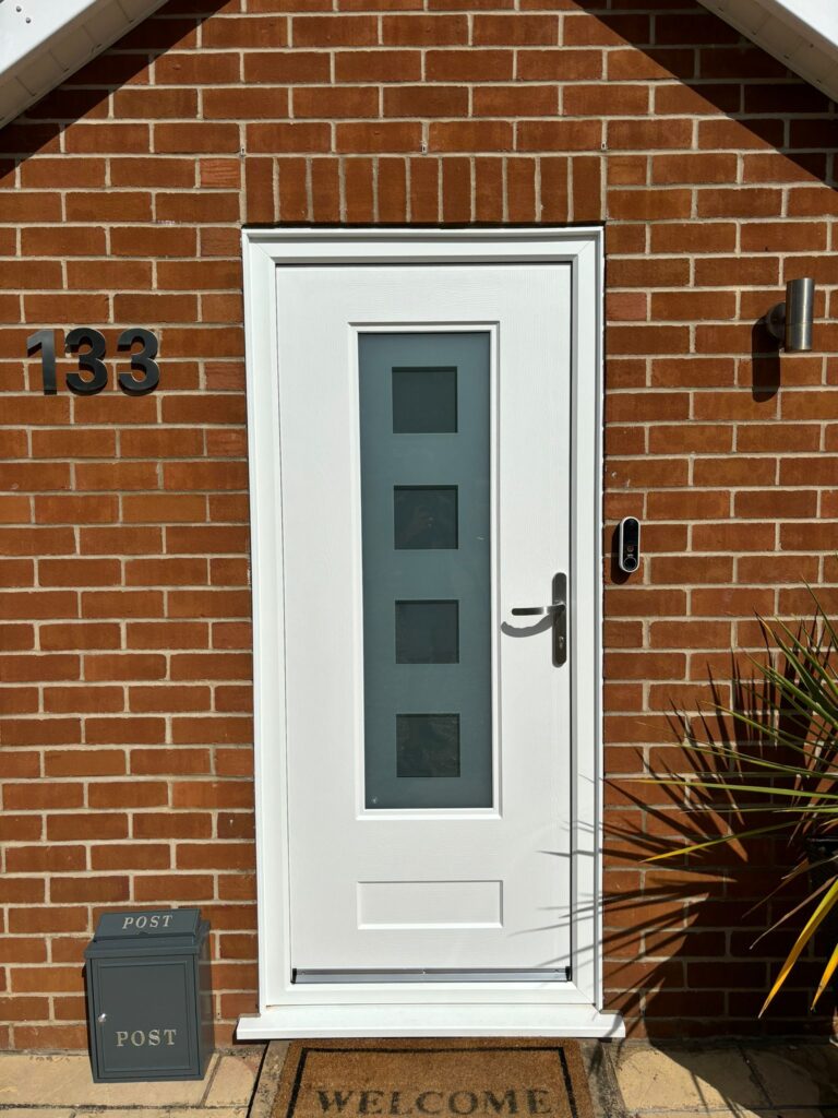 white composite door installed by roofriendly in bracebridge heath