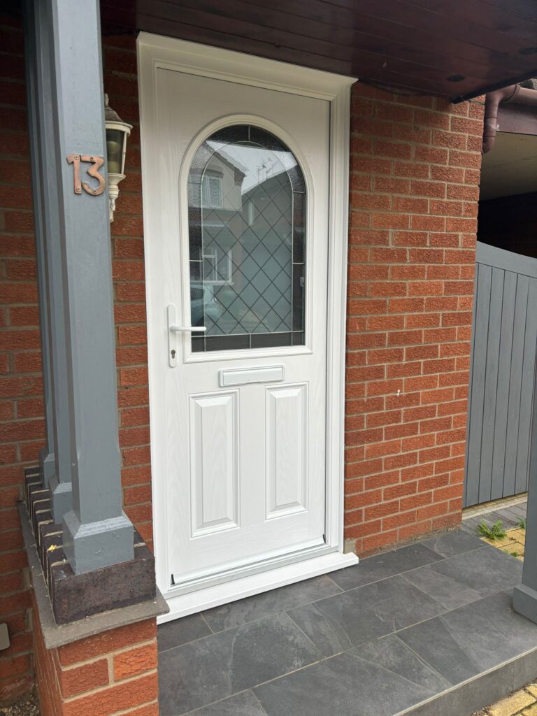 white composite door installed in sudbrooke by roofriendly